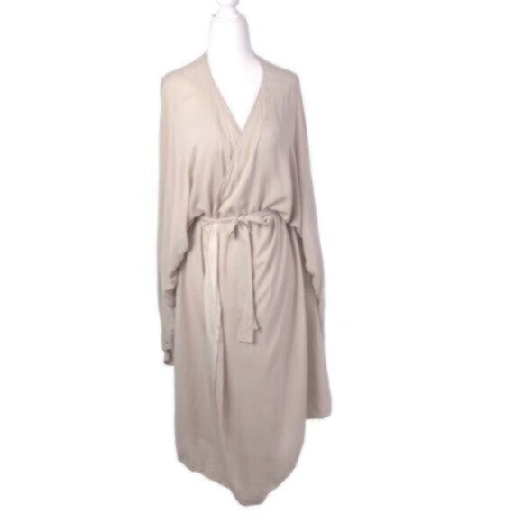 Listicle Cream Kimono Sleeve Wrap Tie Duster Large - Picture 1 of 9